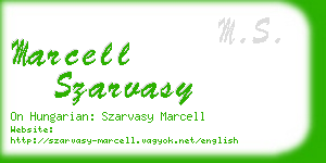 marcell szarvasy business card